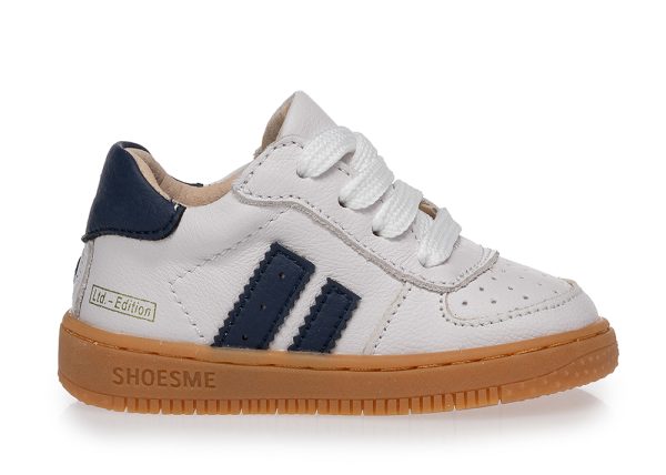 shoesme bn25s003 d lage veterschoen extreme flex white dark blue