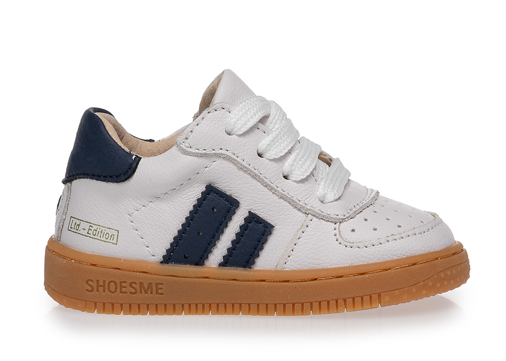 shoesme bn25s003 d lage veterschoen extreme flex white dark blue