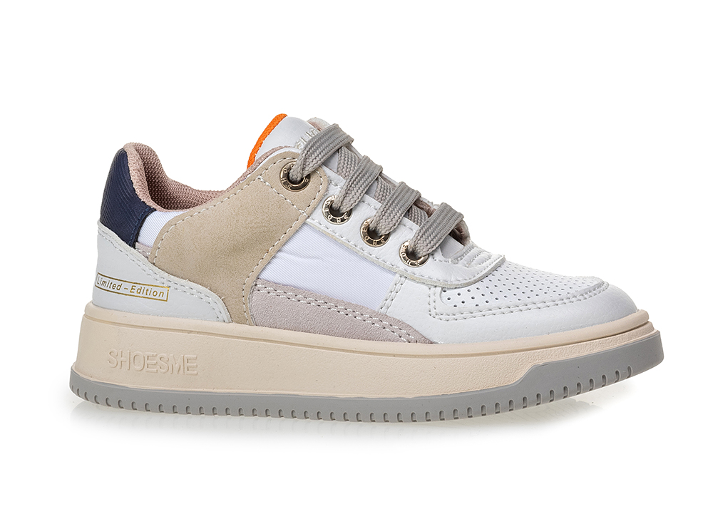 shoesme no24s003 f lage veterschoen sneakers white dark blue